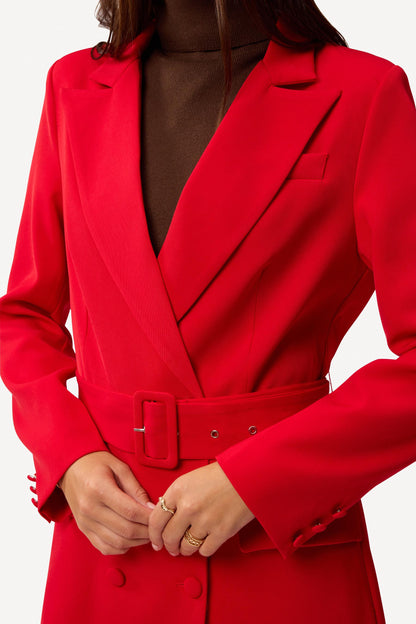 Veste longue unie Rouge - Axara Paris