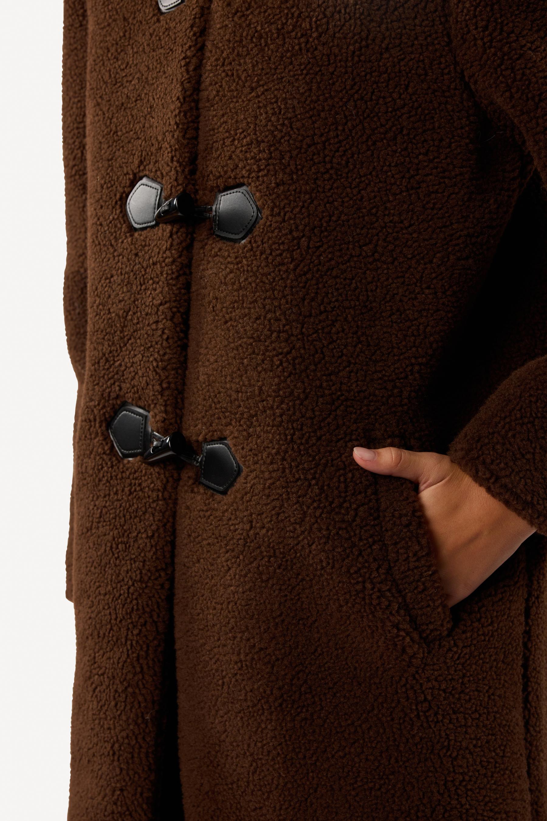 Manteau long teddy Marron - Axara Paris