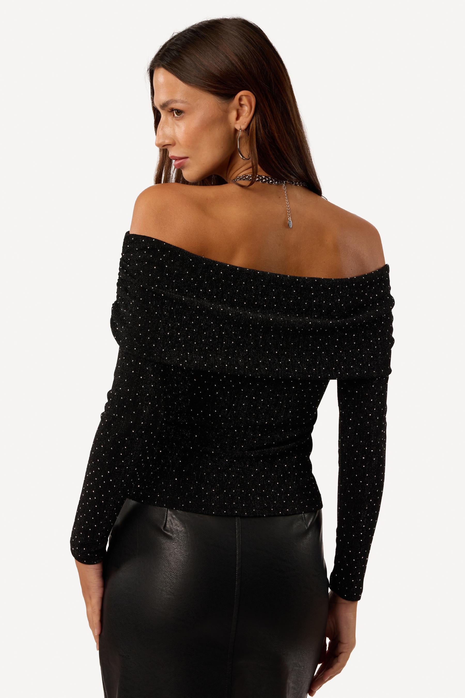 Rhinestone strapless top