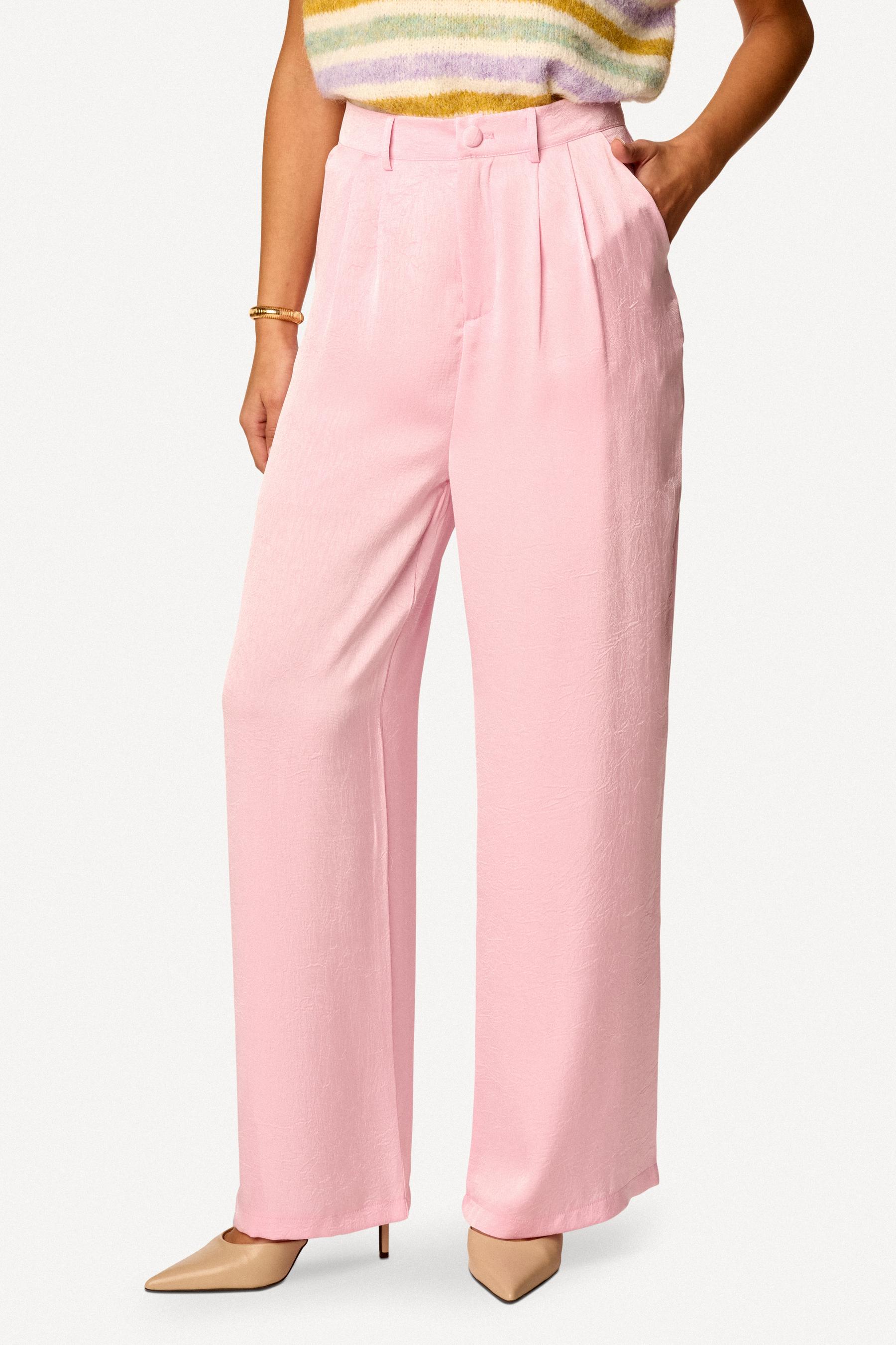 Pantalon large uni Rose - Axara Paris