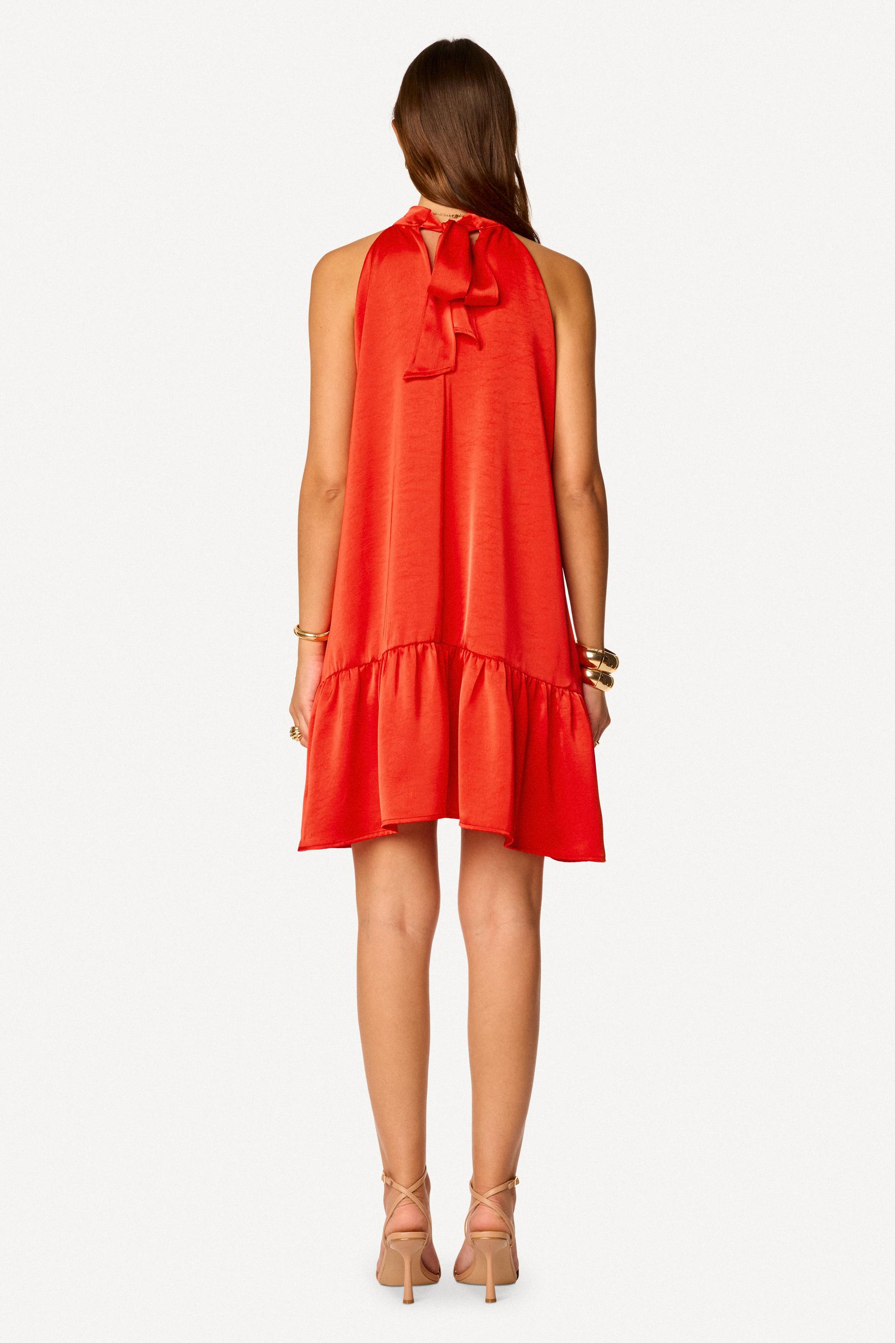 Robe unie sans manches Corail - Axara Paris