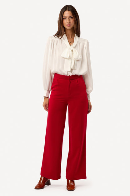 Pantalon large uni Rouge - Axara Paris