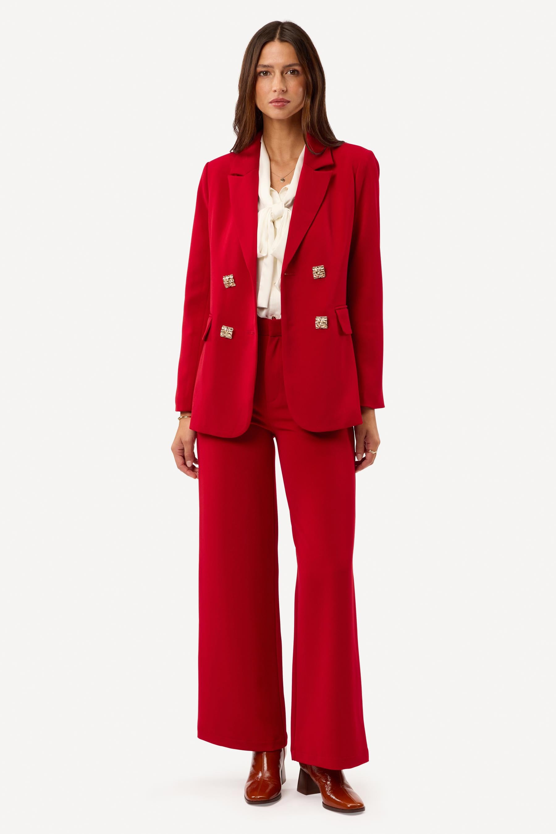 Veste de tailleur unie Rouge - Axara Paris