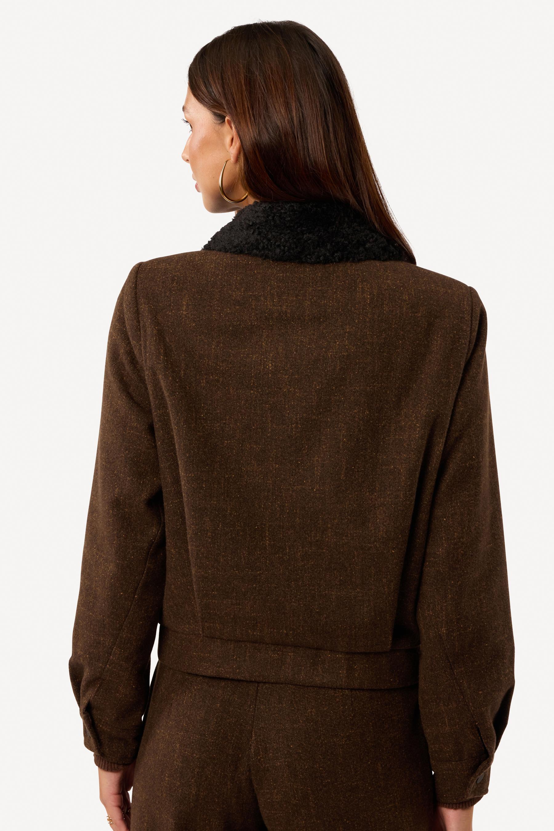 Blouson en tweed Marron - Axara Paris