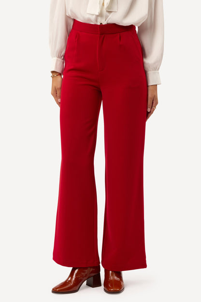 Pantalon large uni Rouge - Axara Paris