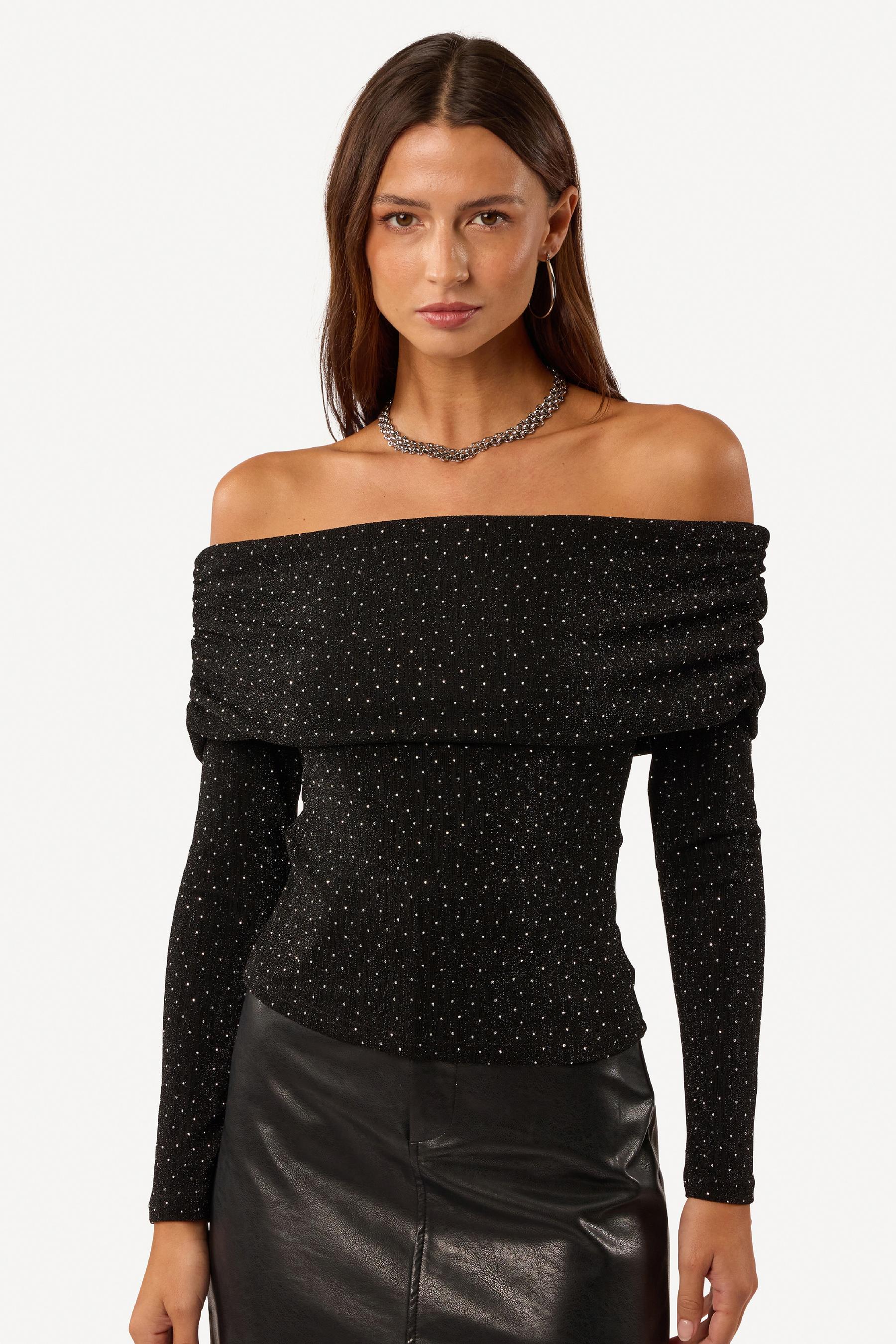 Rhinestone strapless top