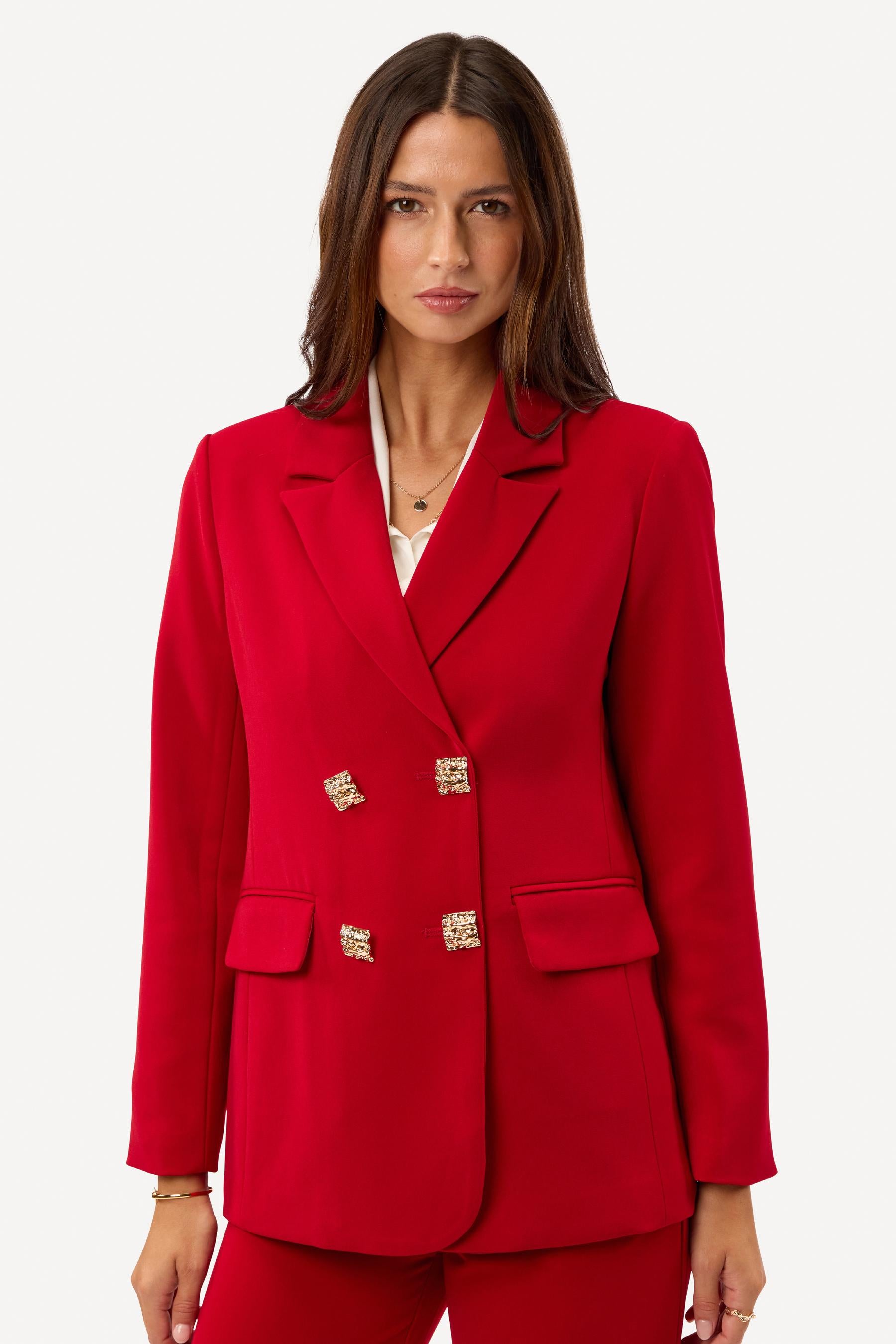 Veste de tailleur unie Rouge - Axara Paris