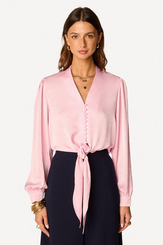 Blouse unie Rose - Axara Paris