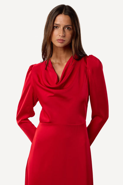 Robe cocktail unie Rouge - Axara Paris