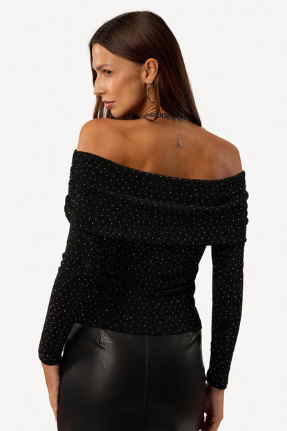 Rhinestone strapless top