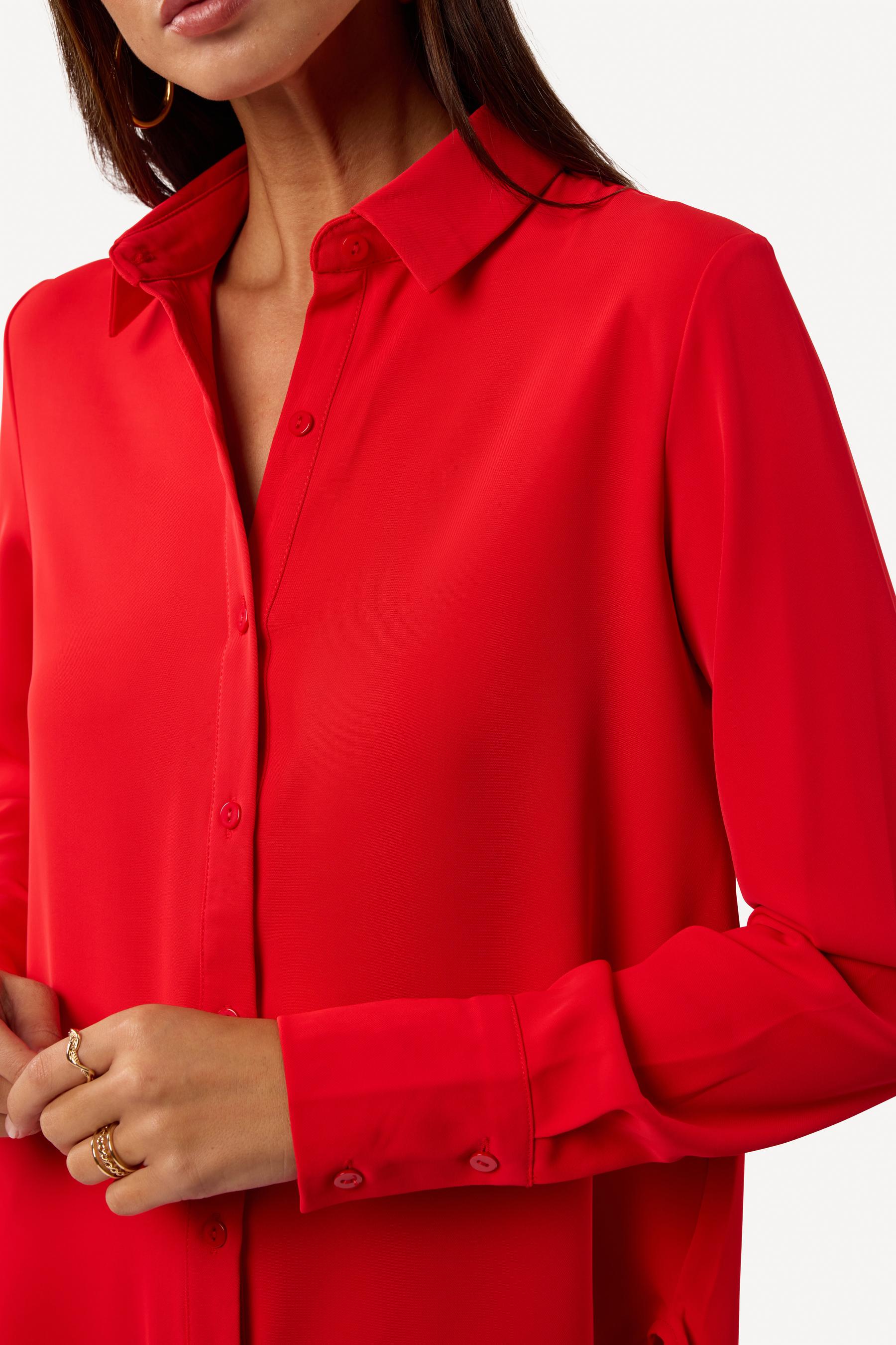 Chemise unie Rouge - Axara Paris