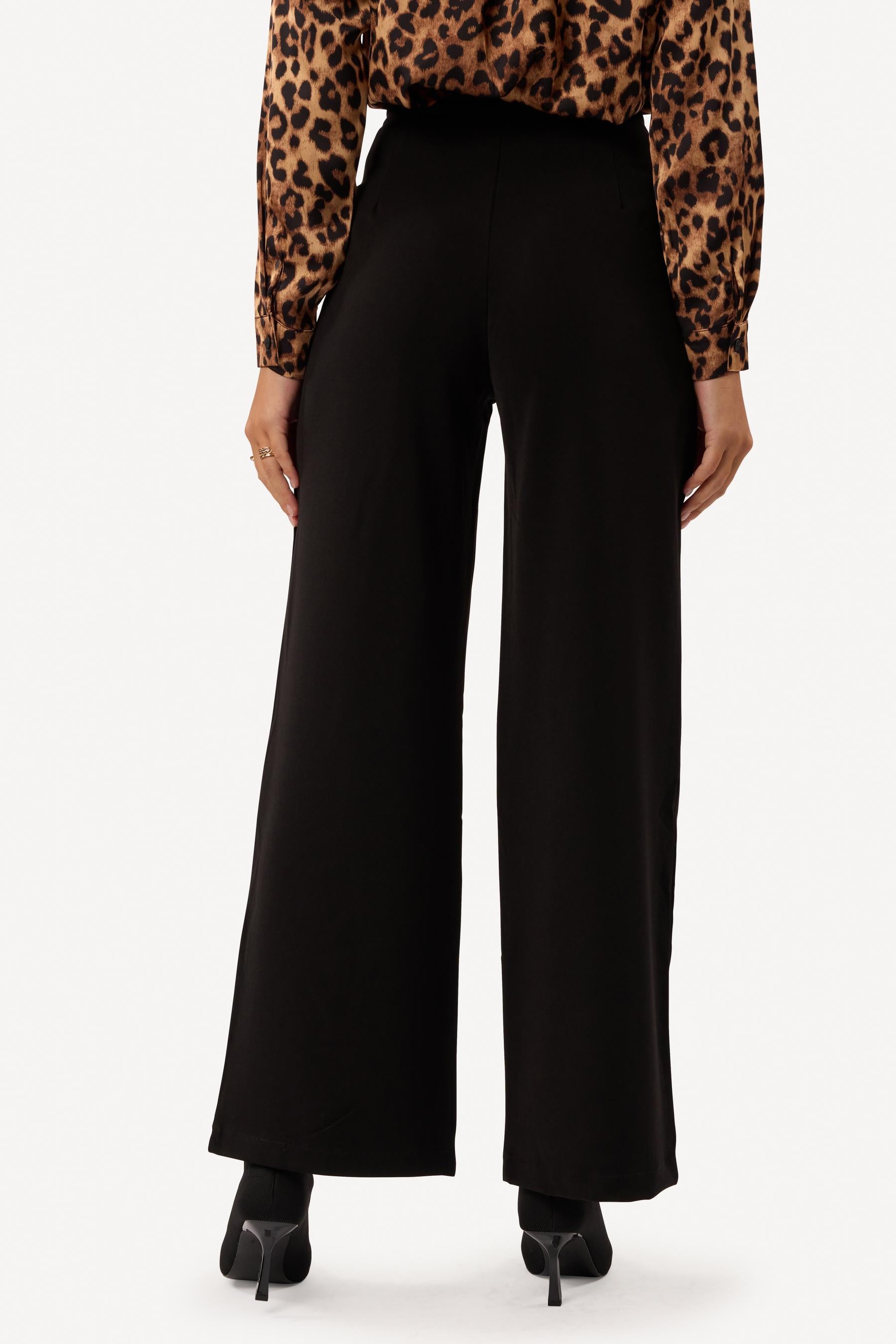 Pantalon large uni Noir - Axara Paris