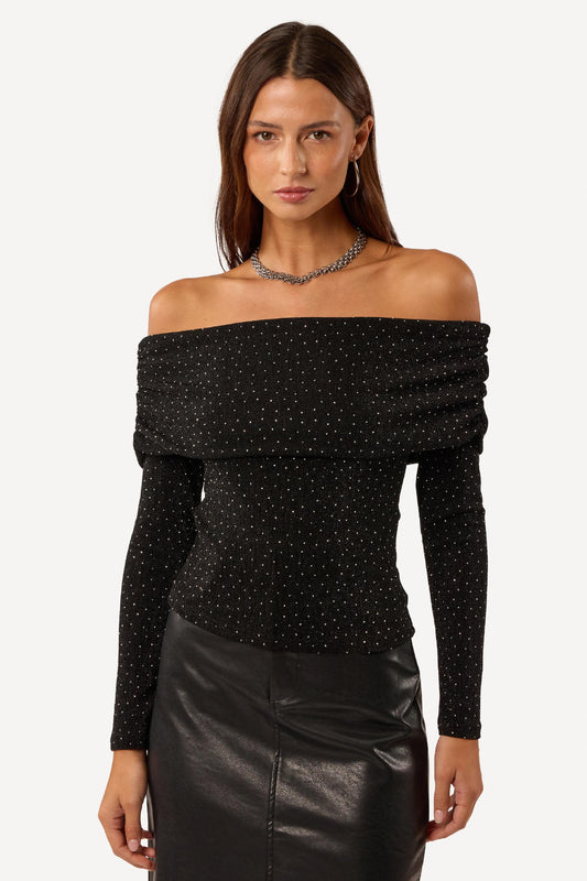 Top bustier en strass Noir - Axara Paris