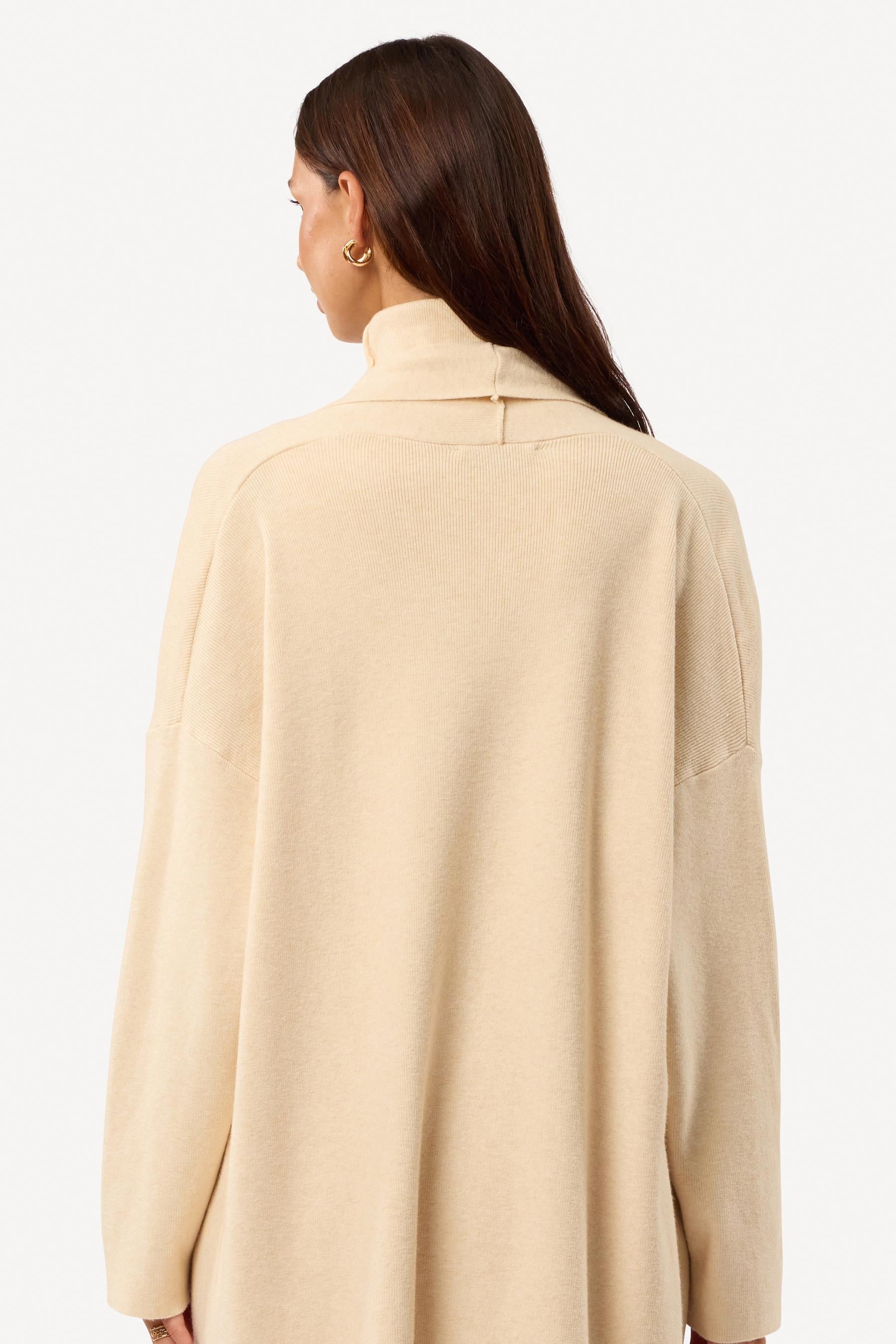 Cardigan long uni Beige - Axara Paris